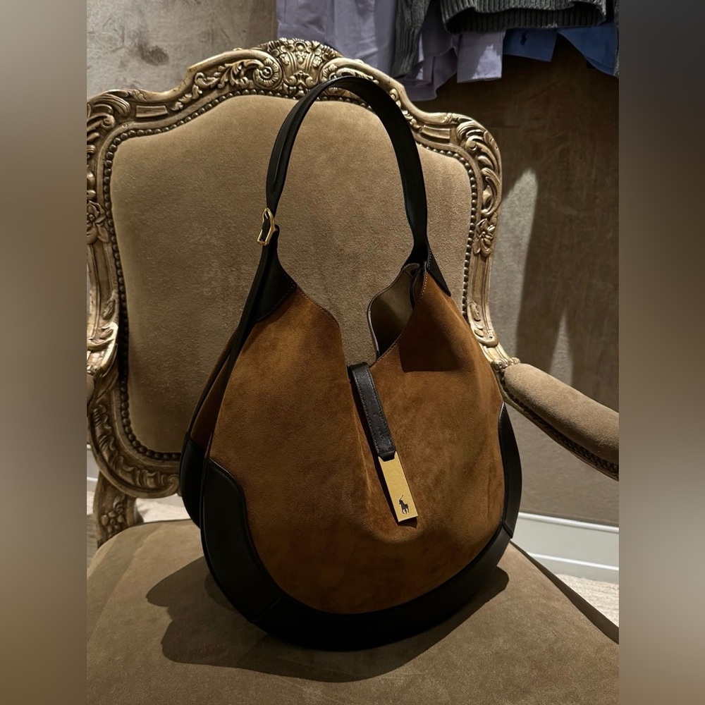 Polo ID Suede Large Shoulder Bag